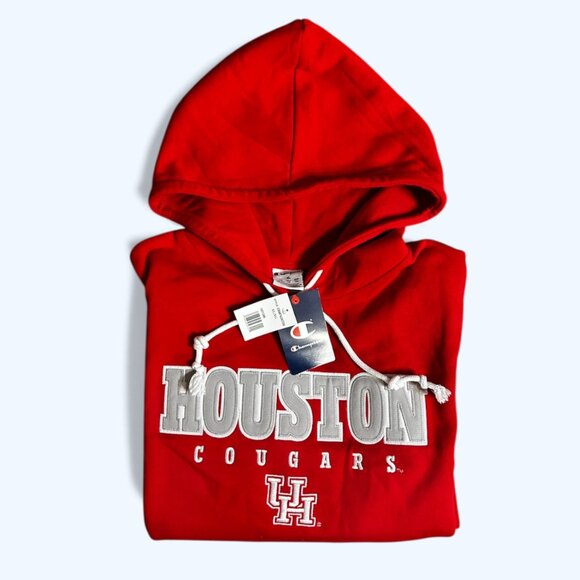Champion Men's Houston Cougars Fleece Pullover Hoodie Red Size XL - Picture 1 of 4